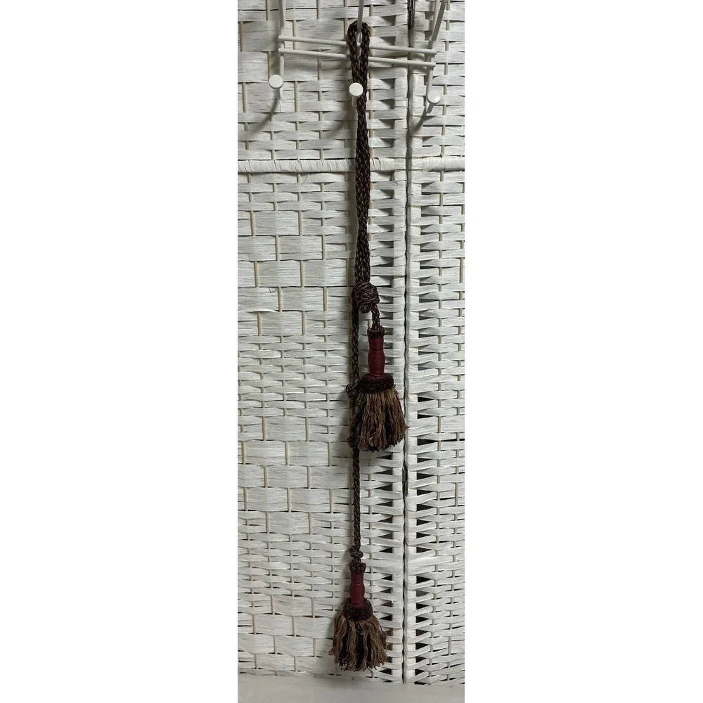 Vintage Double Tassel Curtain Tieback Drapery Holdback Burgundy Gold‎ Victorian